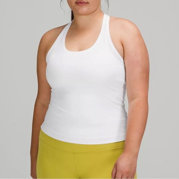 Lululemon Cool Racerback Tank Top Nulu White and Gray Heathered Size 2 - Picture 3 of 12